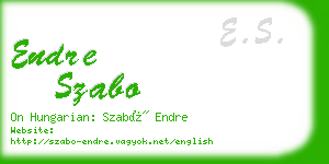 endre szabo business card